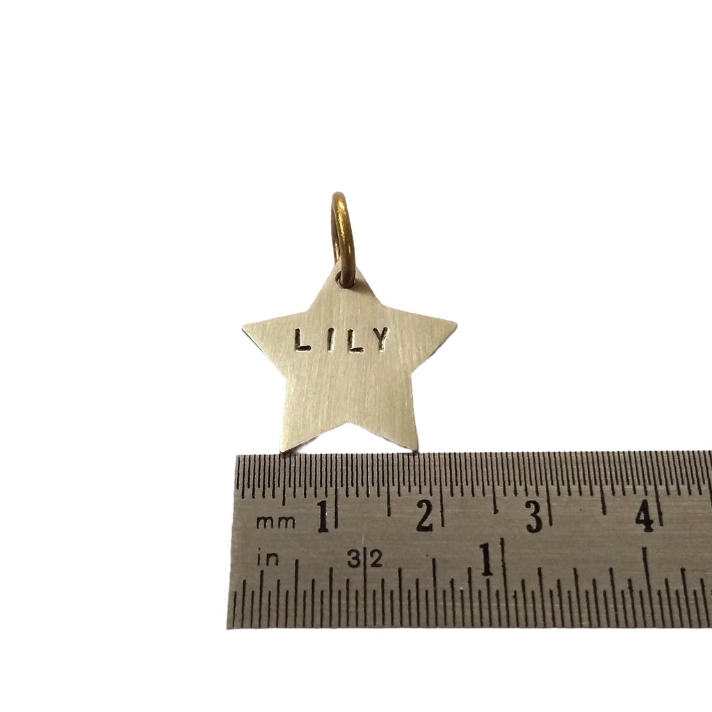 The Guiding Star Token | Artisan Minimalist Cat ID & Custom Kitten Tag, close-up detail