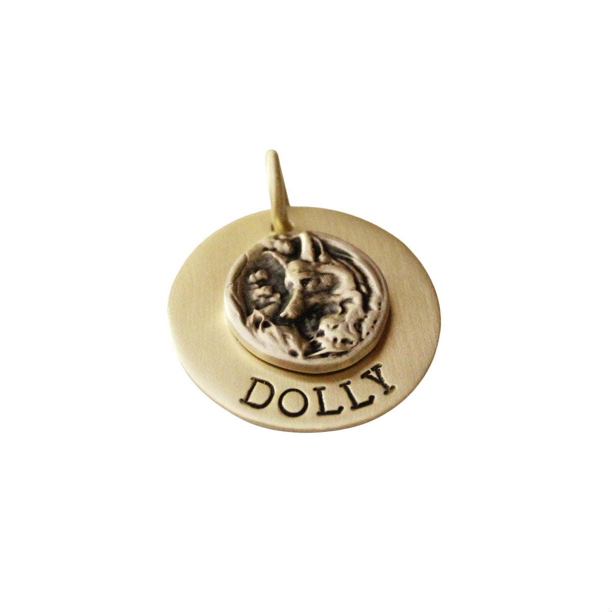 The Clever Fox Token | Artisan Woodland Pet ID & Custom Engraved Dog Tag, alternate angle