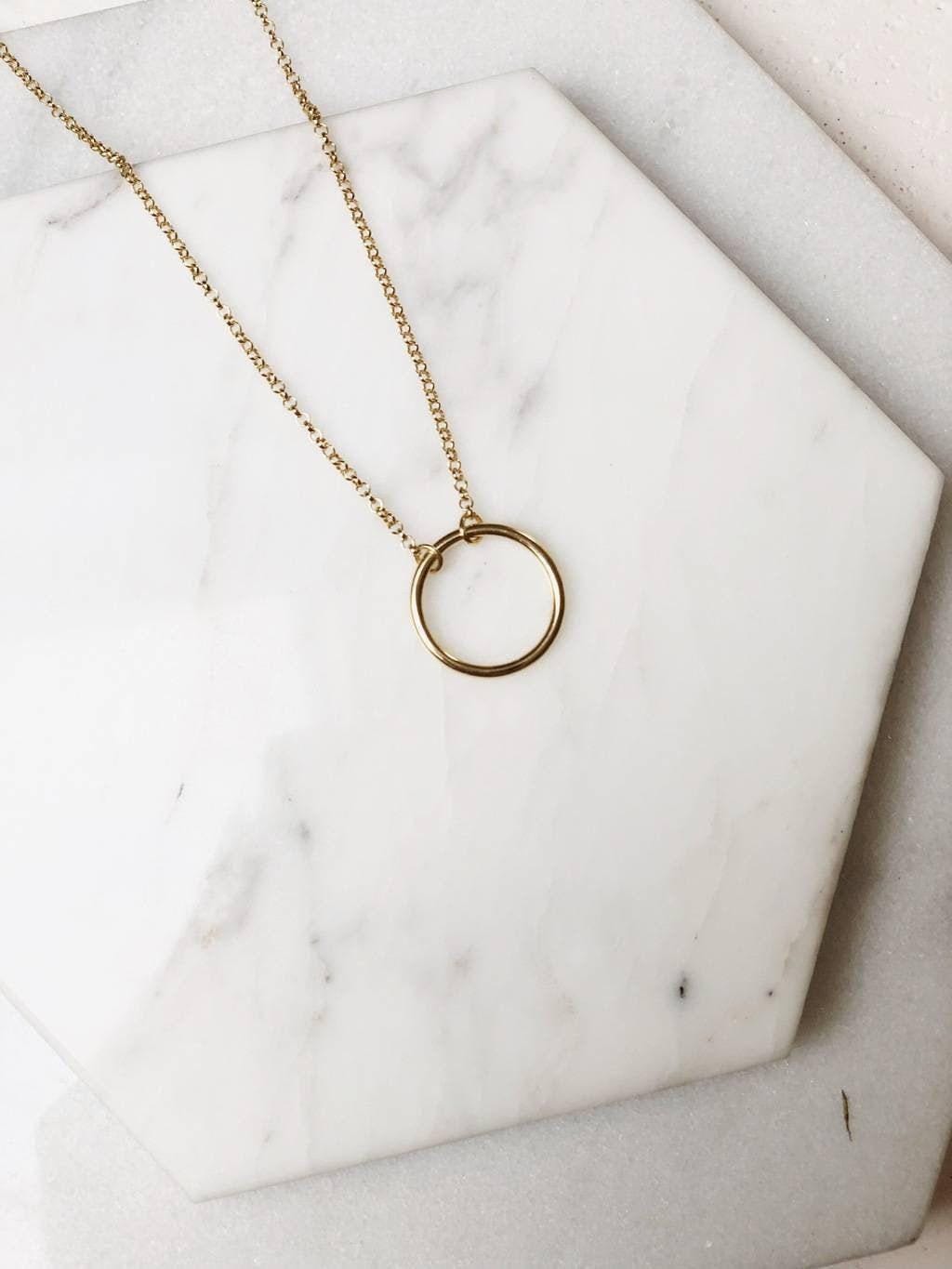Circle Karma Necklace | Minimalist Infinity Talisman, close-up detail