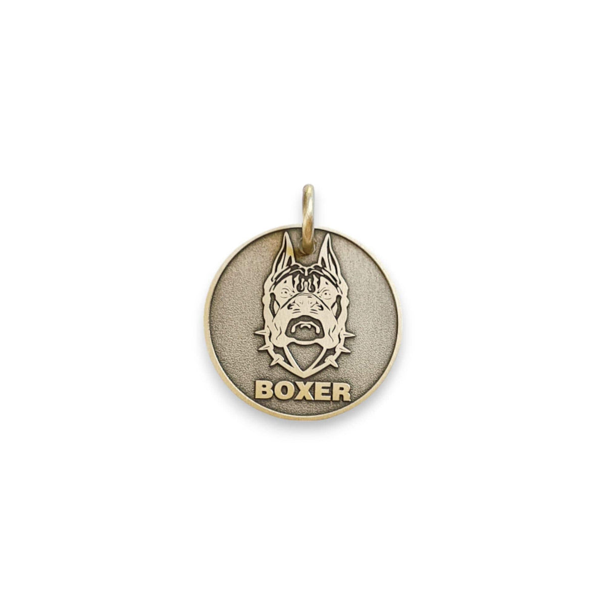 The Spirited Boxer Token | Artisan Breed Pet ID & Custom Engraved Dog Tag, front view