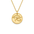 Eye of Ra Necklace | Egyptian Protection Symbol Pendant, in Yellow Gold Plated finish