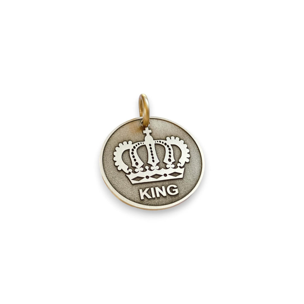 The Inscribed Monarch Token | Artisan Crown Pet ID & Custom Engraved Dog Tag, additional detail