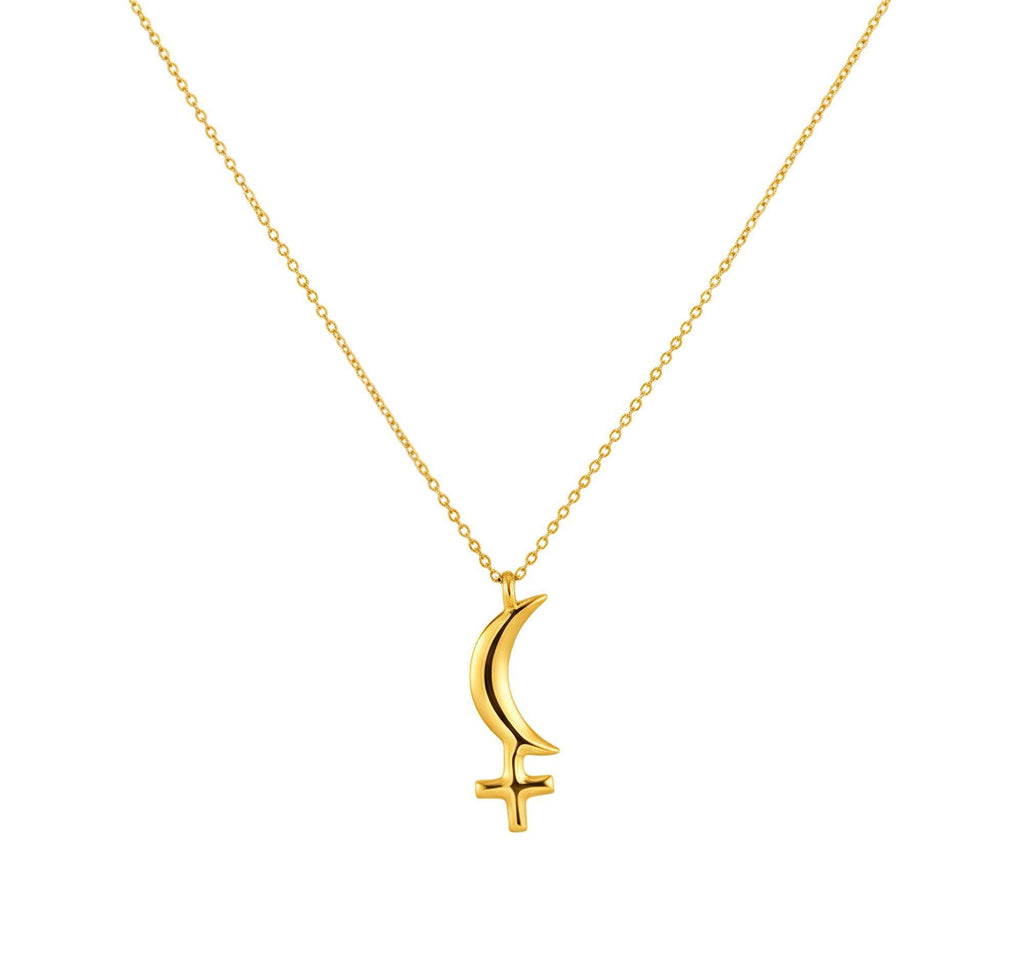 Black Moon Lilith Necklace | Sterling Silver Dark Feminine Glyph Pendant | Shadow Work Talisman, alternate angle