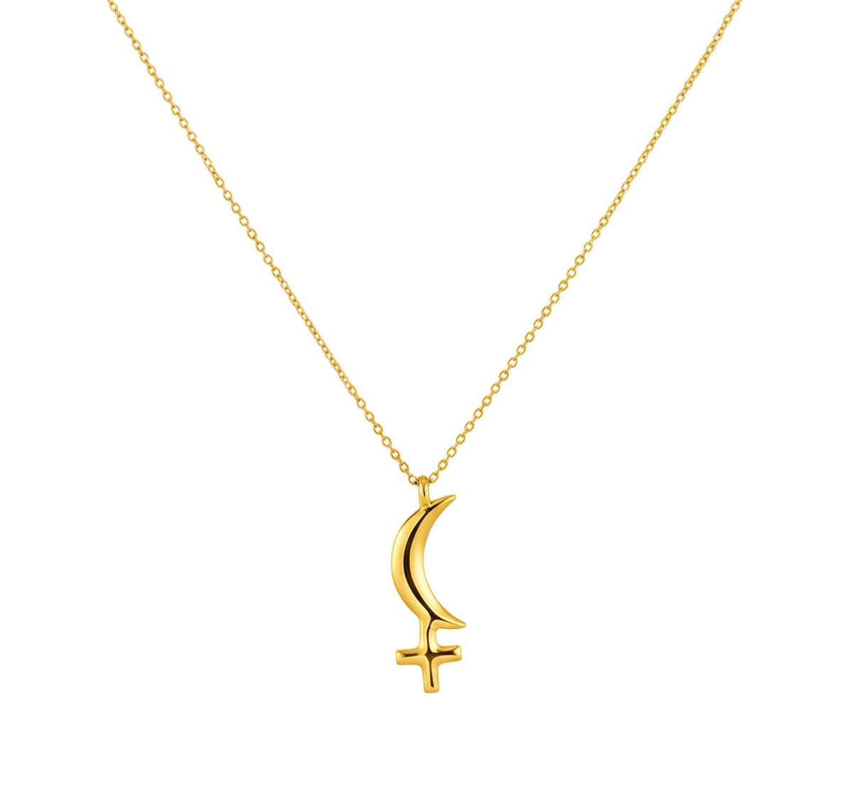 Black Moon Lilith Necklace | Sterling Silver Dark Feminine Glyph Pendant | Shadow Work Talisman, alternate angle