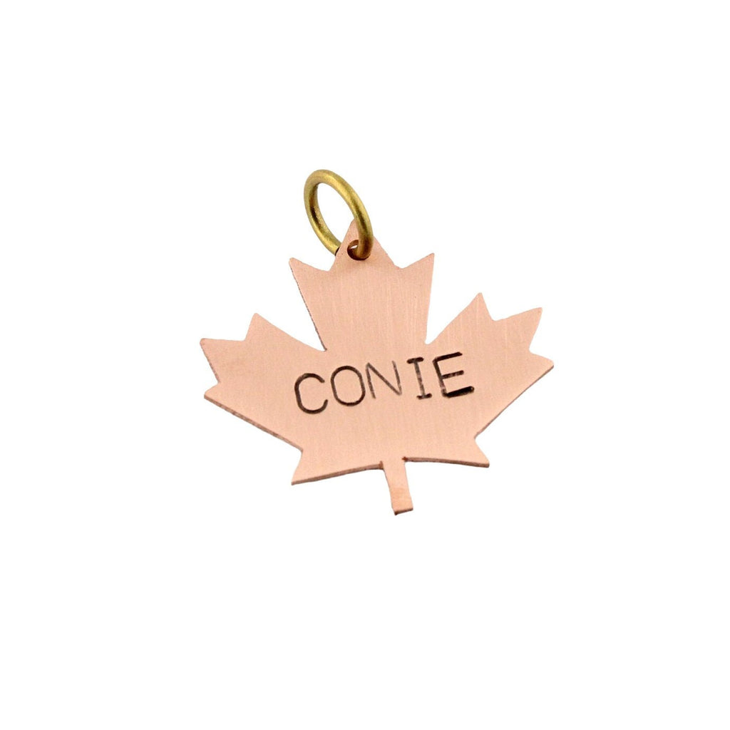 The True North Token | Artisan Maple Leaf Pet ID & Custom Tag, front view