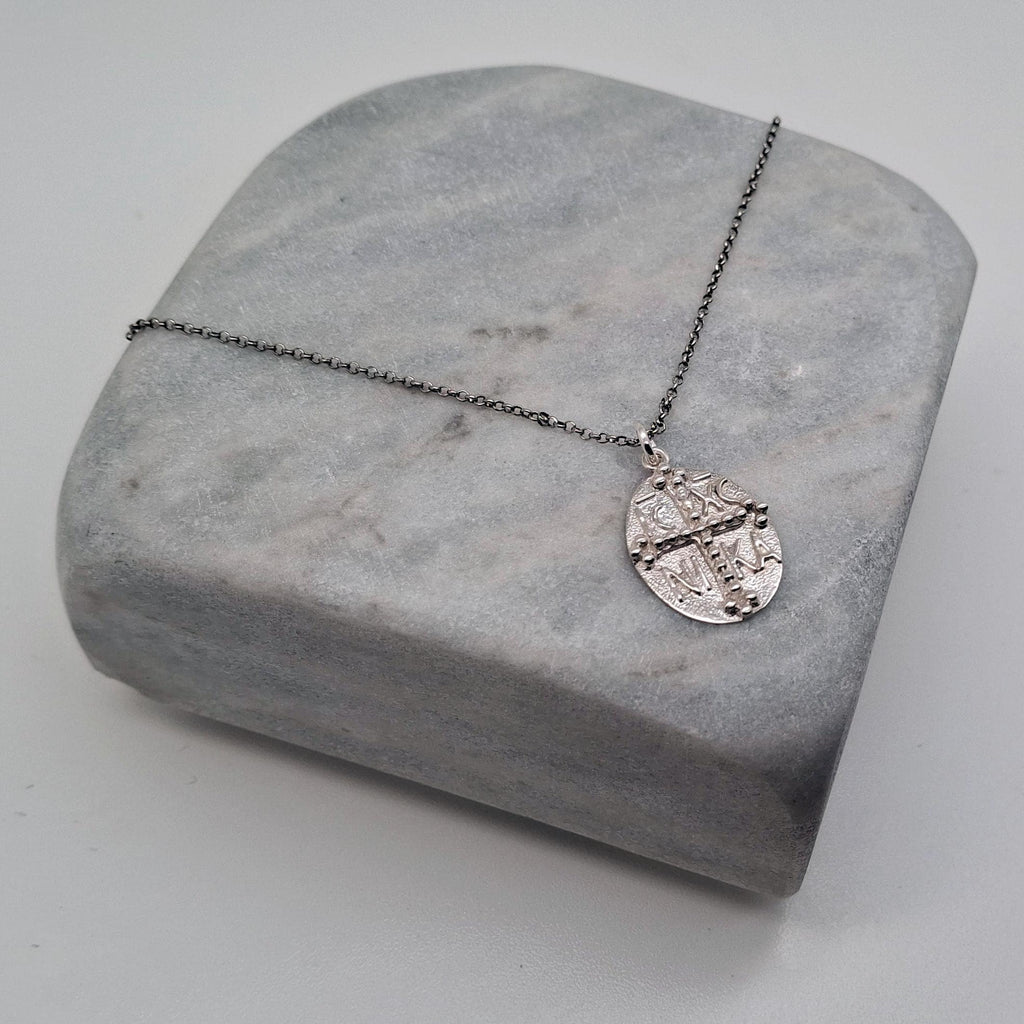 Byzantine IC XC NIKA Cross Necklace | Ancient Victory Medallion, front view