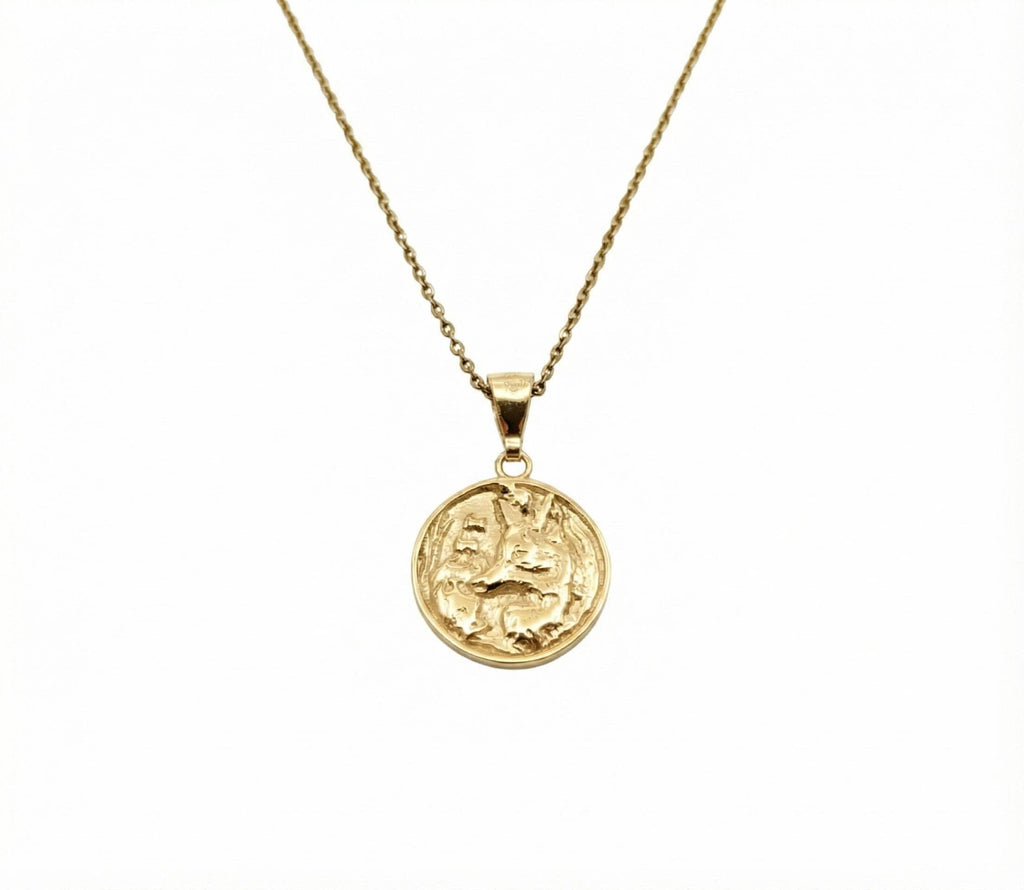 Fox Silhouette Medallion | Forest Intuition Talisman, in Yellow Gold Plated finish