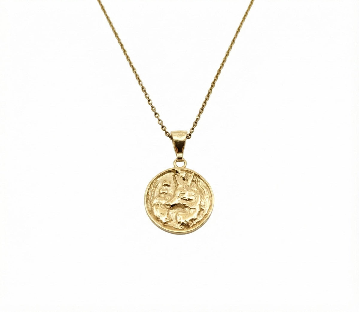Fox Silhouette Medallion | Forest Intuition Talisman, in Yellow Gold Plated finish