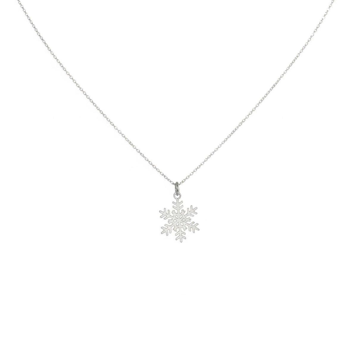 Snowflake Necklace | Winter Magic Talisman, in White Gold Plated finish