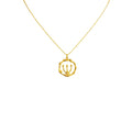 Poseidon Trident Necklace | Greek Mythology Ocean Talisman, in Yellow Gold Plated finish