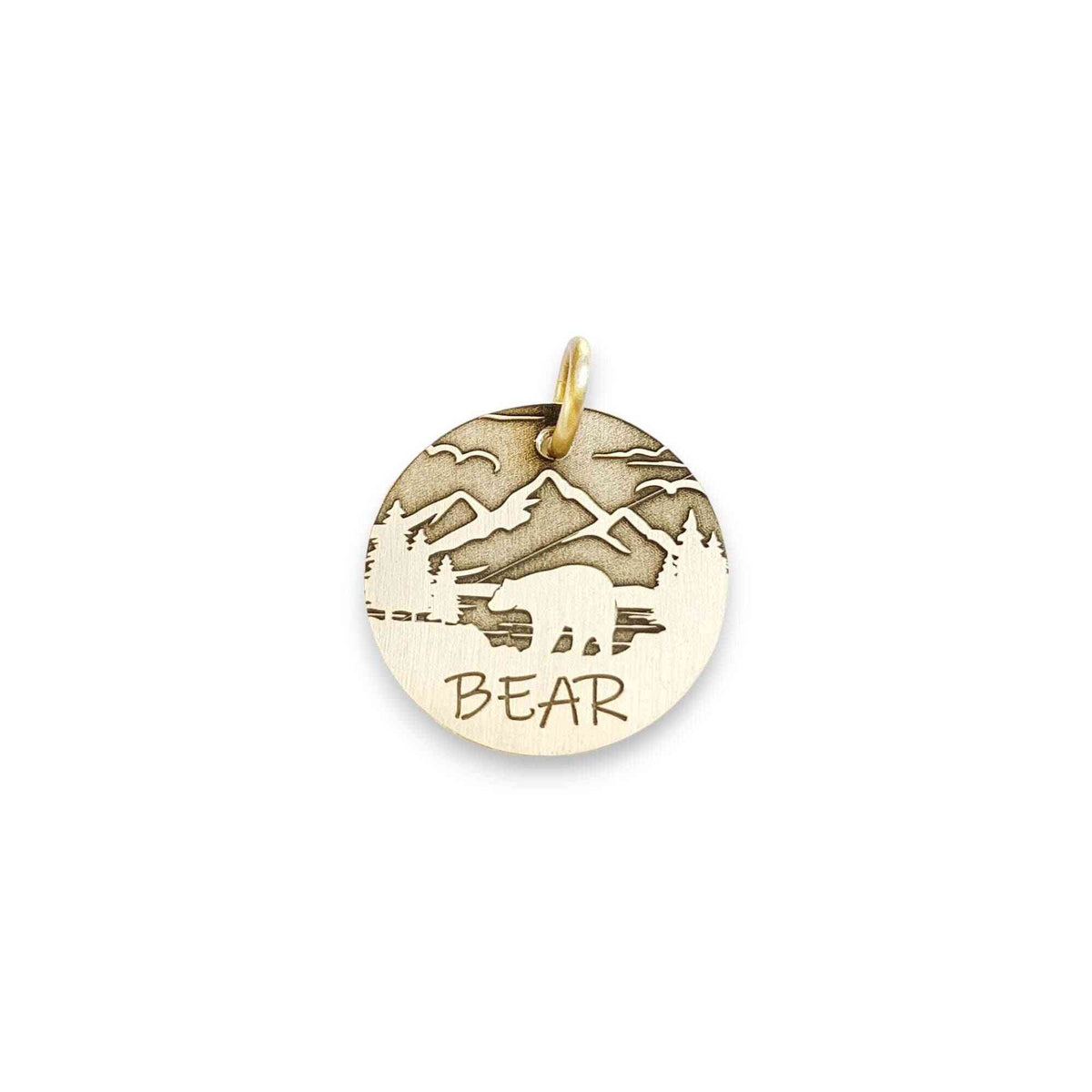 The Alpine Bear Token | Artisan Forest Pet ID & Custom Engraved Dog Tag, front view
