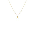 Star Charm Necklace | Solid Gold Celestial Talisman | 14K Heirloom Jewelry, front view