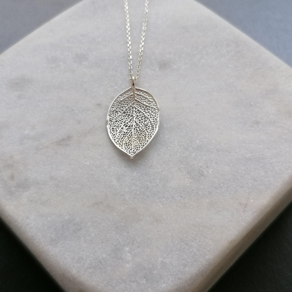 Pressed Leaf Charm Necklace | Botanical Renewal Talisman, additional detail