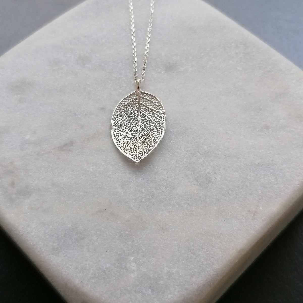 Pressed Leaf Charm Necklace | Botanical Renewal Talisman, additional detail