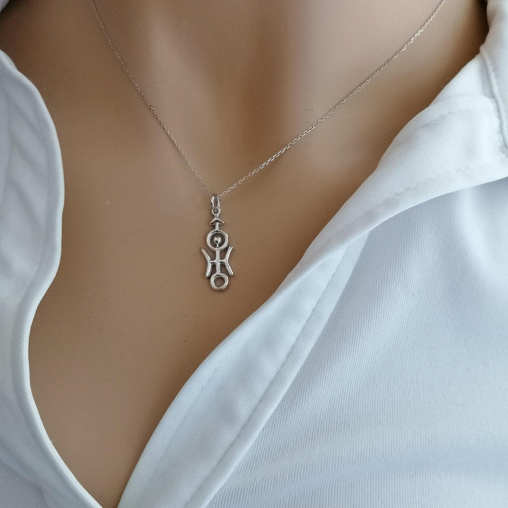 Uranus Necklace | Aquarius Zodiac Talisman, additional detail