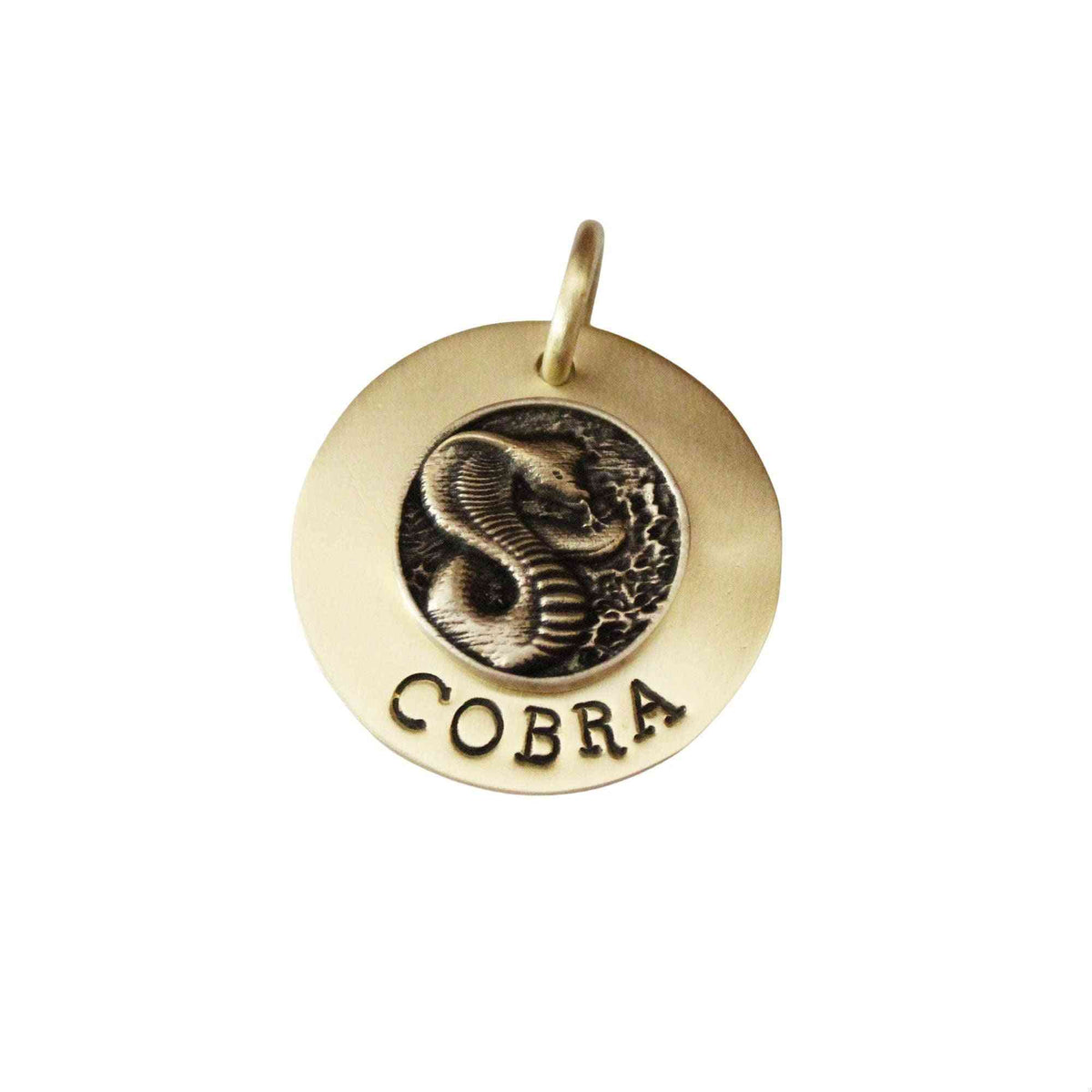 The Serpent Token | Artisan Cobra Pet ID & Custom Engraved Dog Tag, front view