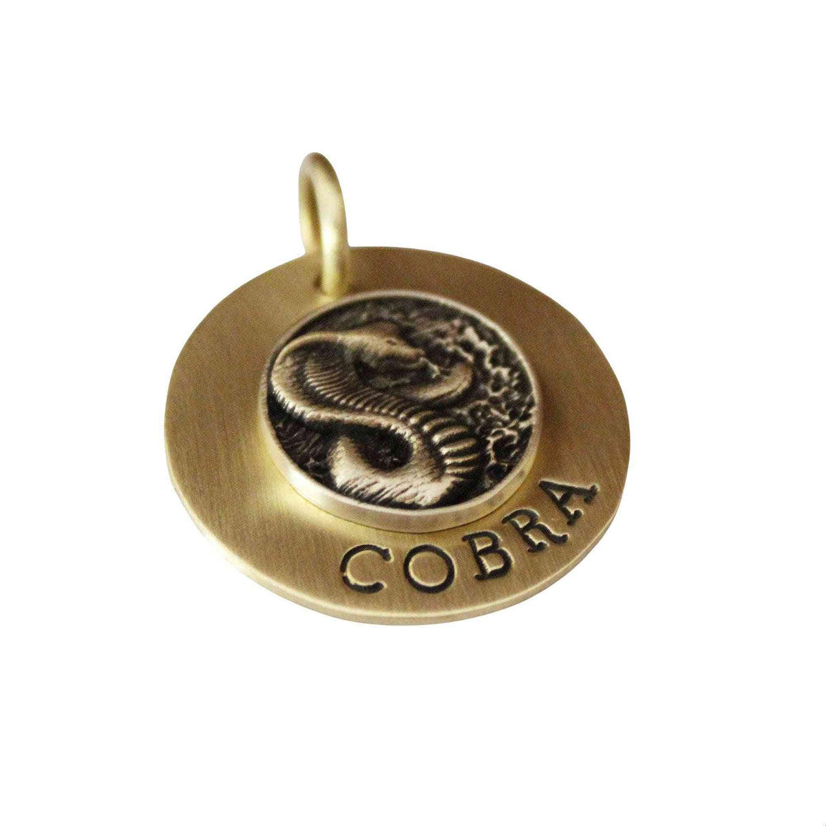 The Serpent Token | Artisan Cobra Pet ID & Custom Engraved Dog Tag, styled view