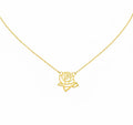 Dainty Rose Necklace | Romantic Floral Talisman, in Yellow Gold Plated finish