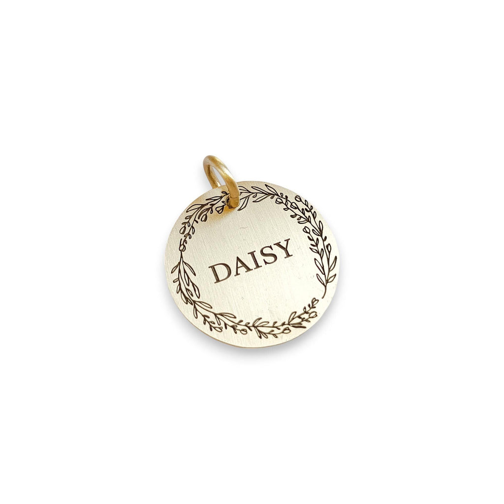 The Crimson Bloom Token | Artisan Poppy Flower Pet ID & Custom Engraved Dog Tag, additional detail