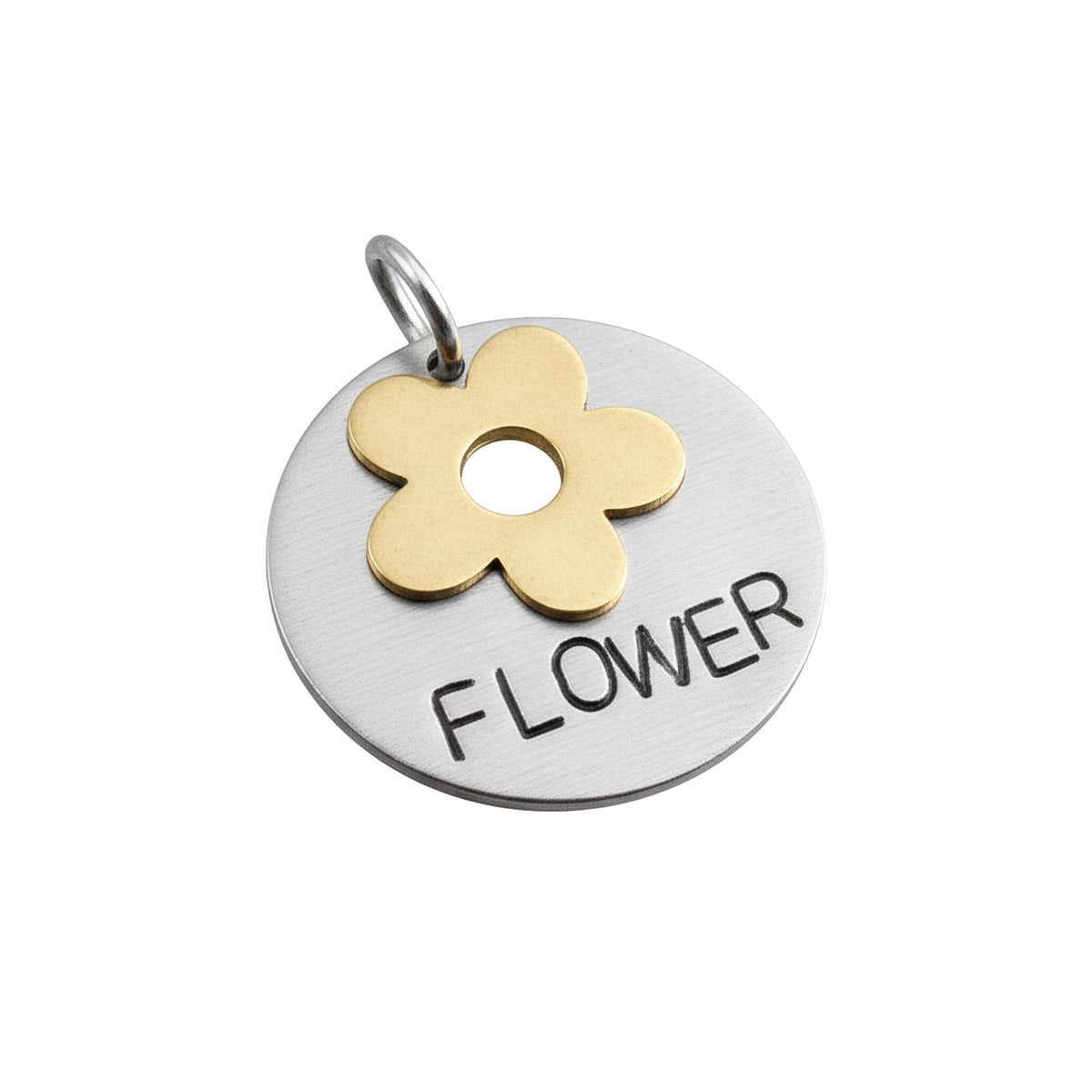 The Wildflower Token | Artisan Floral Pet ID & Custom Dog Tag, front view