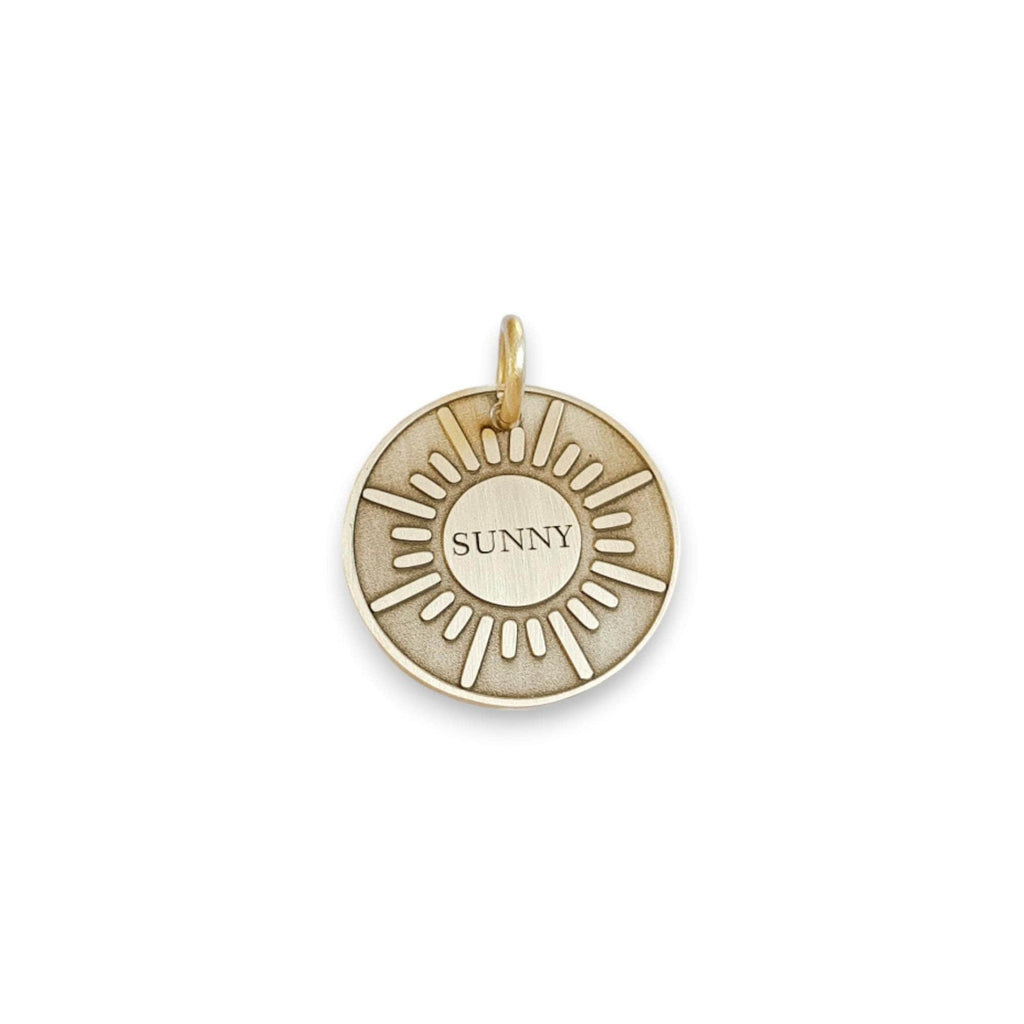 The Radiant Sun Token | Artisan Celestial Pet ID & Custom Engraved Sun Dog Tag, front view