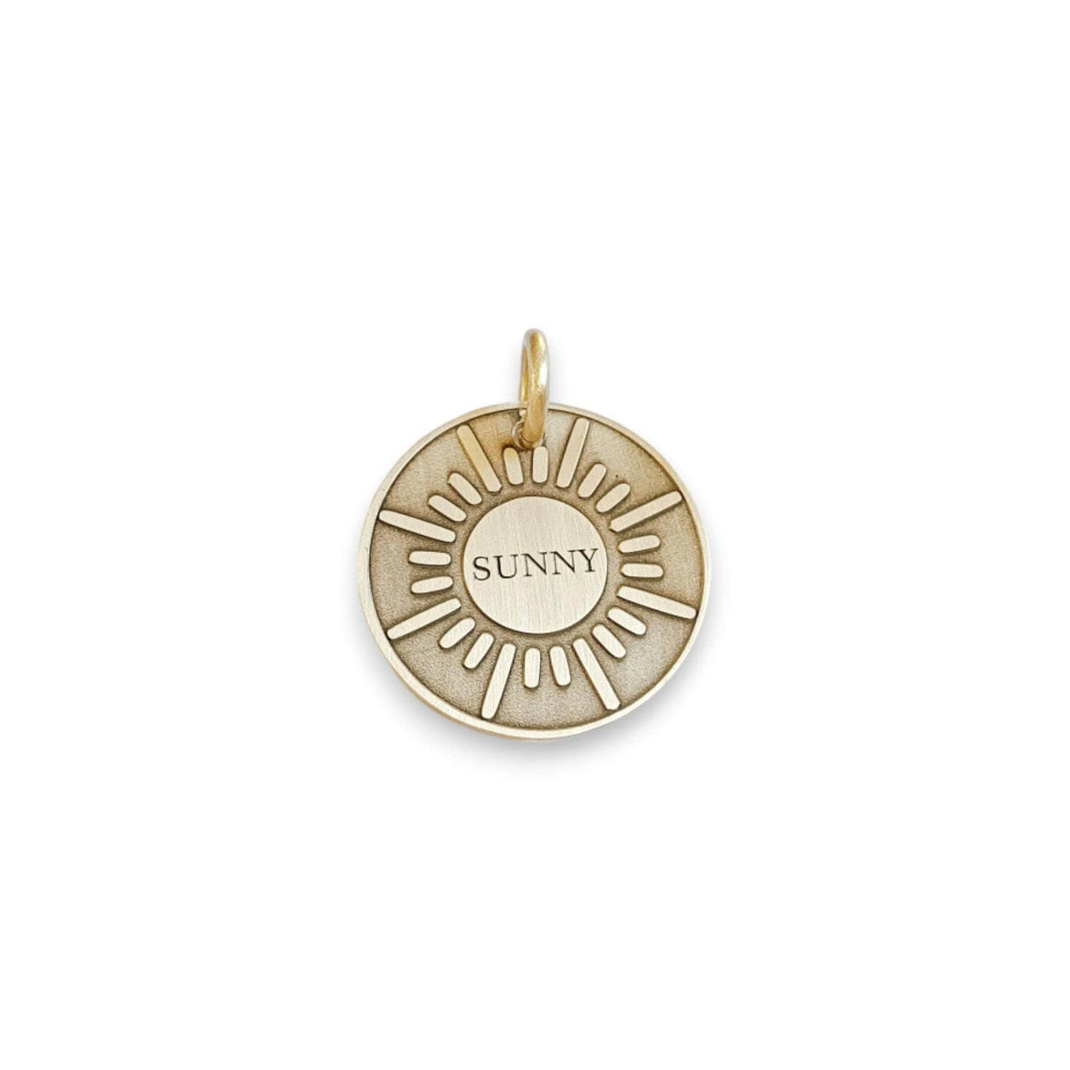 The Radiant Sun Token | Artisan Celestial Pet ID & Custom Engraved Sun Dog Tag, front view