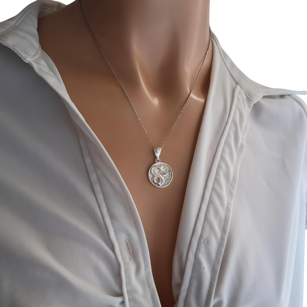 Cobra Medallion Necklace | Protective Talisman, styled view