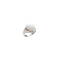 Unisex Silver Chevalier Ring | Minimalist Blank Signet, front view