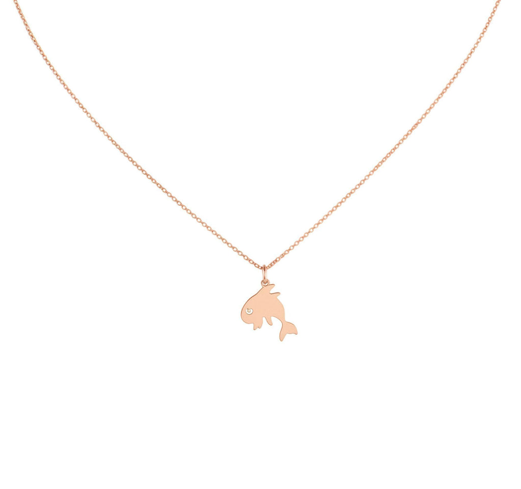 Dolphin Necklace | Joy & Resilience Charm | 14K Solid Gold, alternate angle
