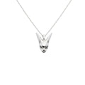 Sphynx Cat Necklace | Sterling Silver Minimalist Feline Pendant | Ancient Bastet Goddess Jewelry, front view