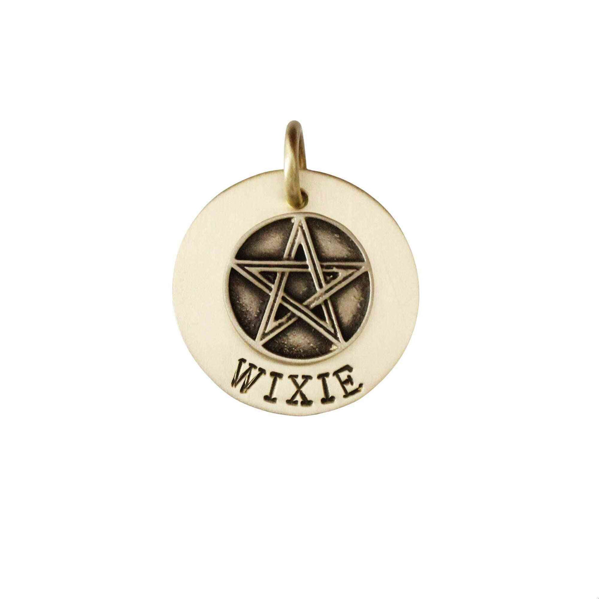 The Amulet Sigil | Artisan Pentagram Pet ID & Custom Engraved Dog Tag, front view