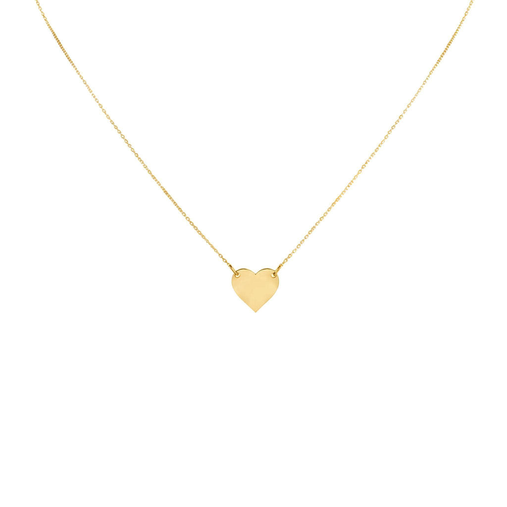 Minimalist Heart Necklace | Dainty Pendant, in Yellow Gold Plated finish