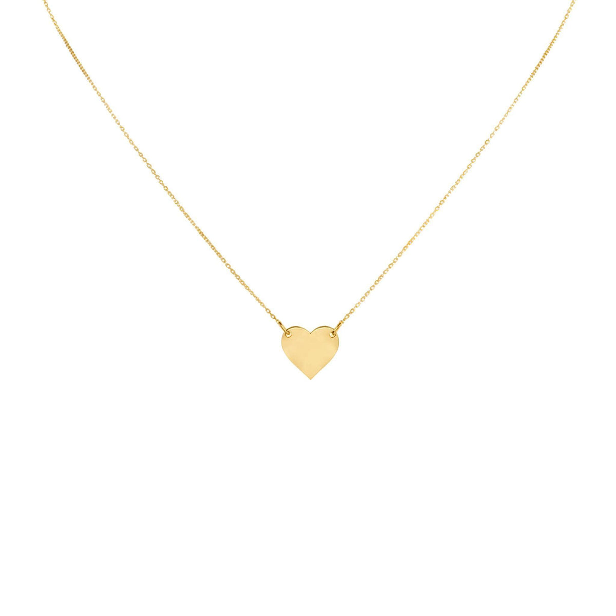 Minimalist Heart Necklace | Dainty Pendant, in Yellow Gold Plated finish