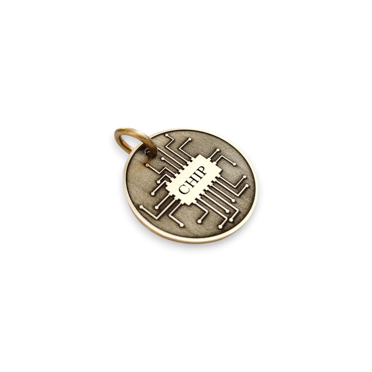The Circuit Token | Artisan Microchip Pet ID & Custom Engraved Dog Tag, additional detail