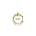 The Boho Bloom Token | Artisan Doodle Flower Pet ID & Custom Engraved Dog Tag, front view