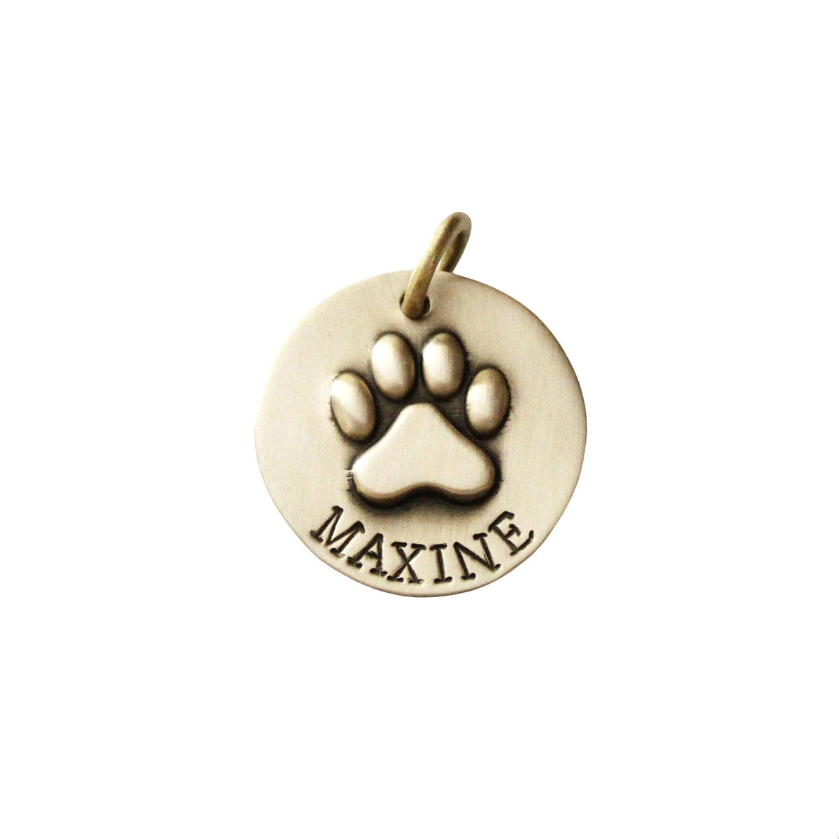 The Enduring Imprint Token | Artisan Raised Paw Print Pet ID & Custom Tag, close-up detail