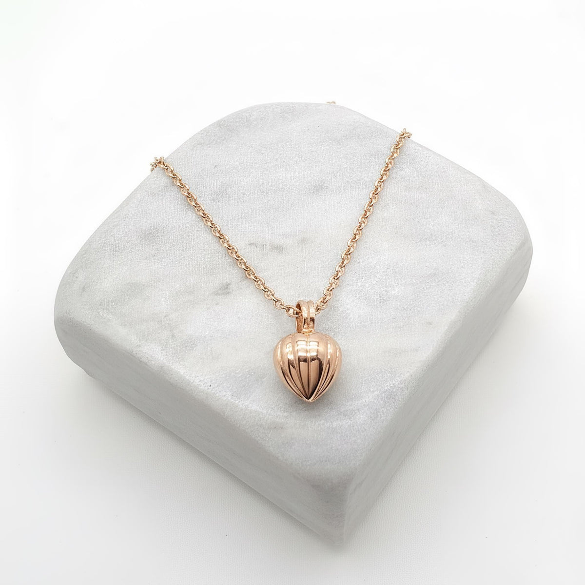 Acorn Pendulum Necklace in rose gold plated finish