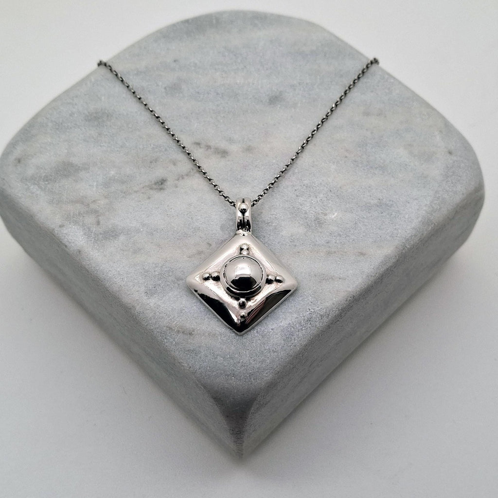 Armor Shield Necklace | Geometric Protection Pendant, additional detail
