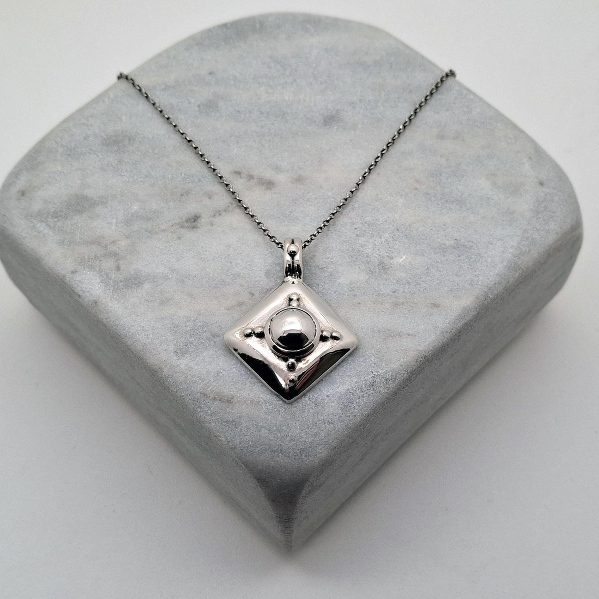 Armor Shield Necklace | Geometric Protection Pendant, additional detail