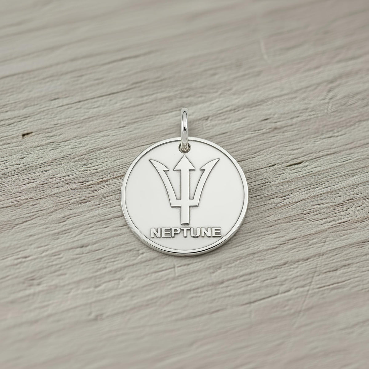 Trident Dog Tag | Personalized Neptune Pet ID, styled view