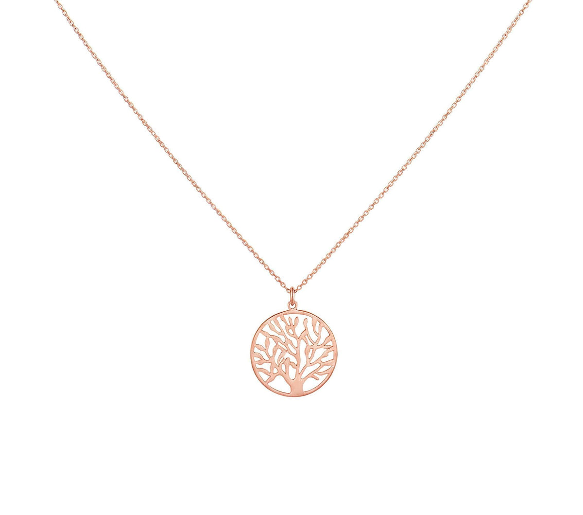 Tree of Life Pendant Necklace - Silver Celtic Family Symbol, in Rose Gold Plated finish
