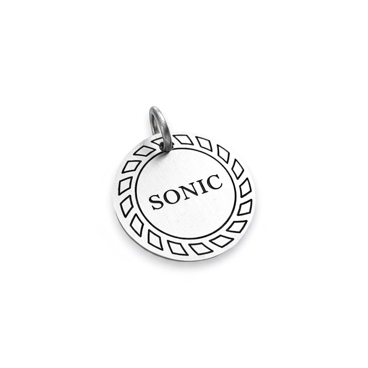 Gear Wheel ID Medallion | Dynamic Companion Pet Charm, front view