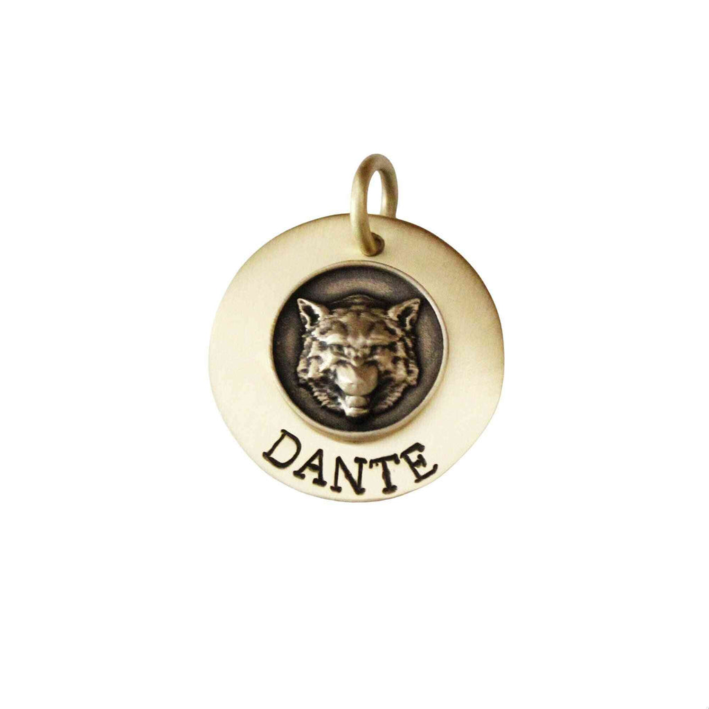 The Ferocious Sigil | Artisan Fierce Wolf Pet ID & Custom Engraved Dog Tag, front view