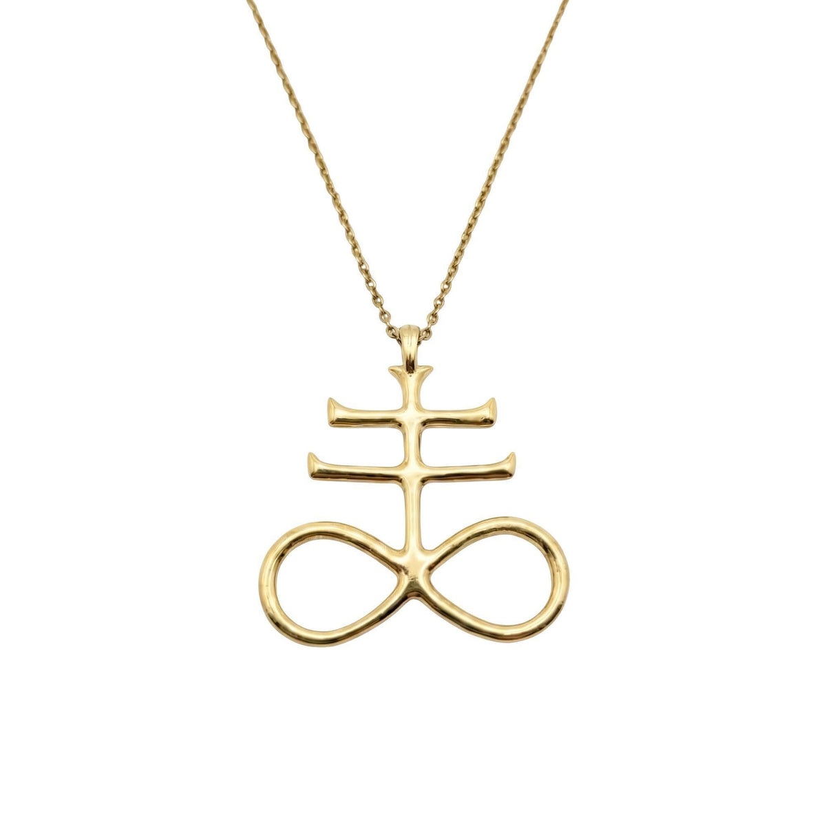 Alchemical Sulfur Necklace | Brimstone Leviathan Talisman, alternate angle