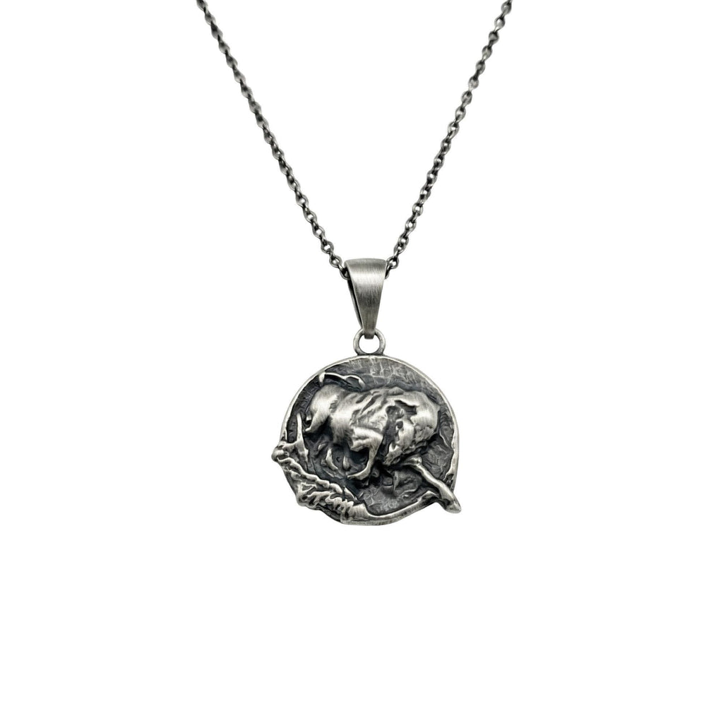 Bull Medallion Necklace | Strength & Resilience Talisman, styled view