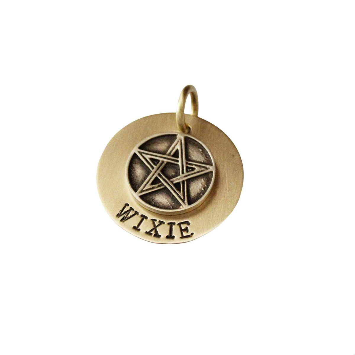 The Amulet Sigil | Artisan Pentagram Pet ID & Custom Engraved Dog Tag, additional detail