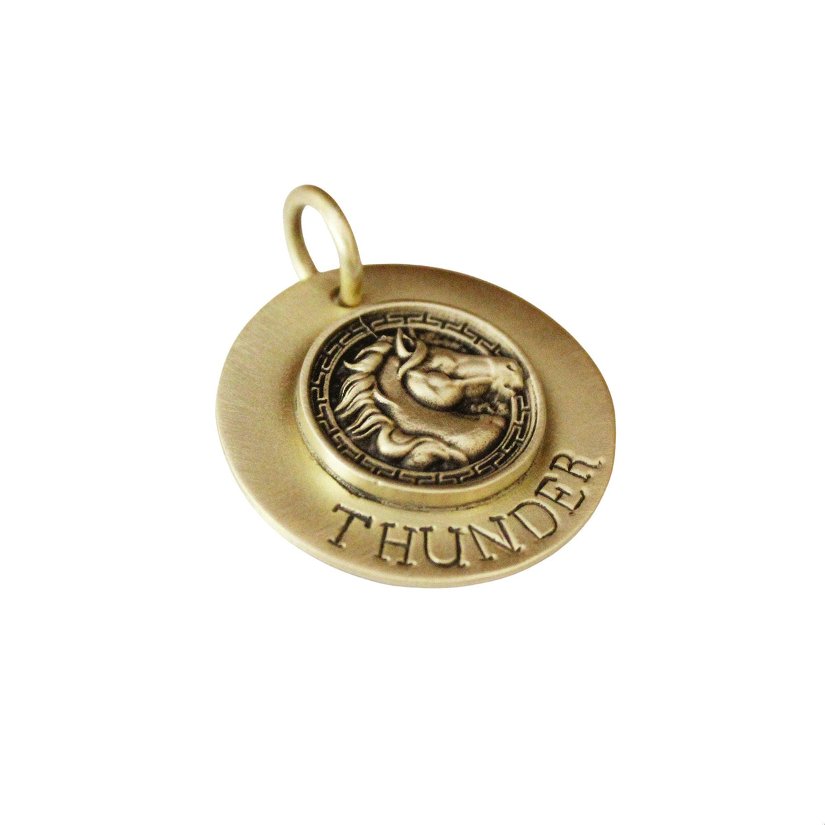 The Gallant Token | Artisan Horse Pet ID & Custom Engraved Dog Tag, close-up detail