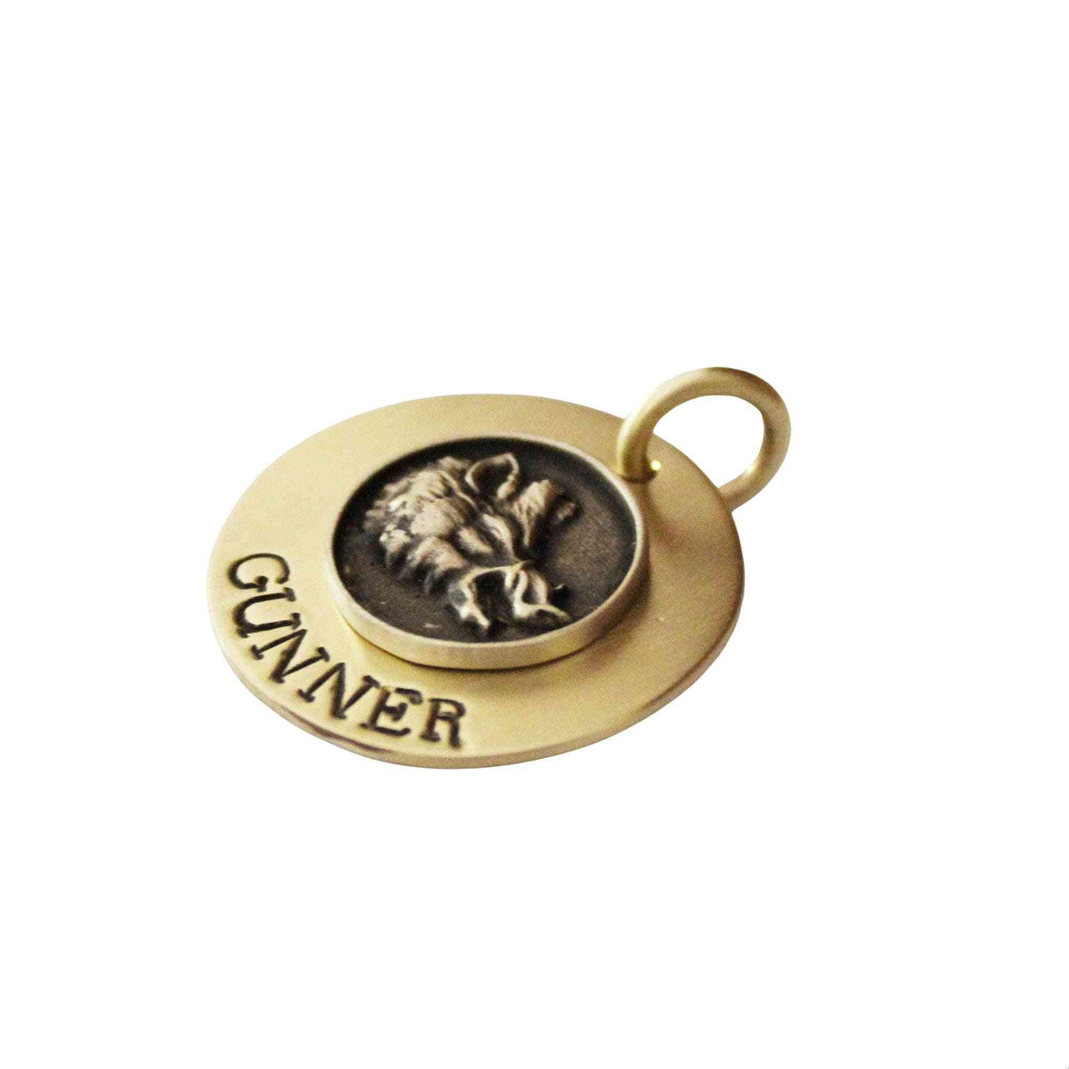 The Boar Sigil | Artisan Wild Boar Pet ID & Custom Engraved Dog Tag, styled view
