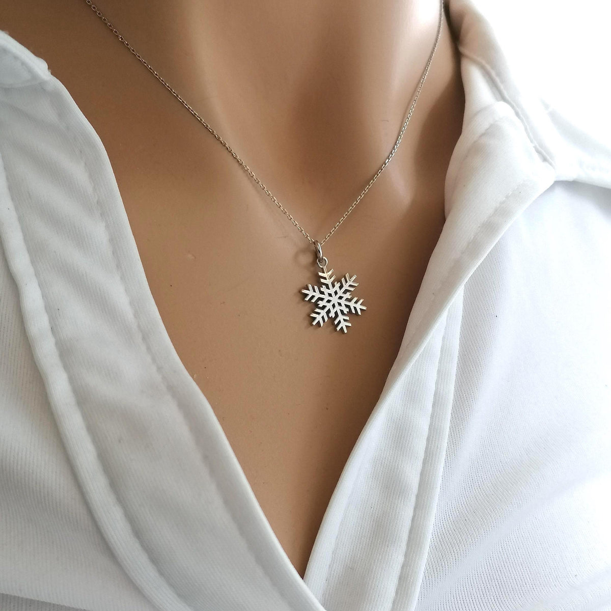 Snowflake Necklace | Winter Magic Talisman, front view