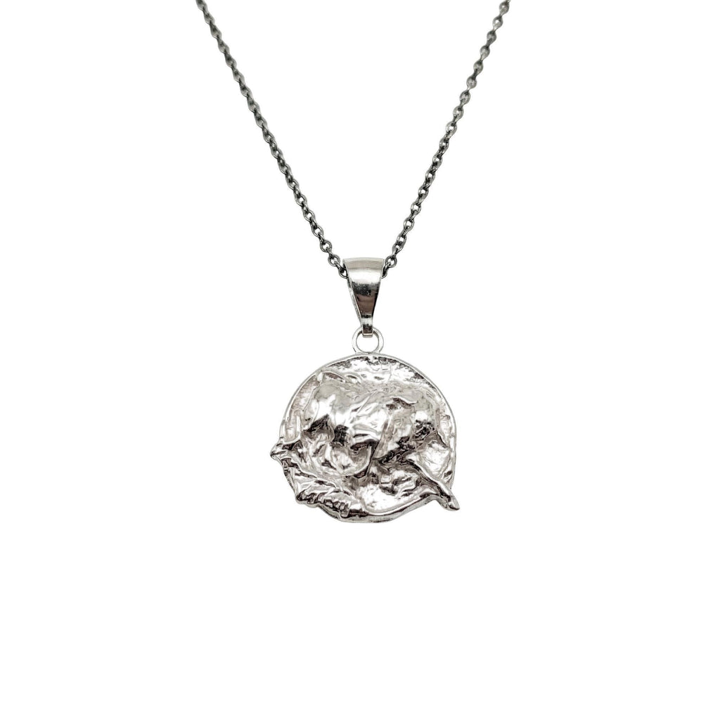 Bull Medallion Necklace | Strength & Resilience Talisman, front view